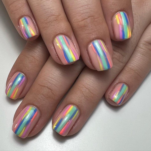 Cute Striped Nail Designs For Women