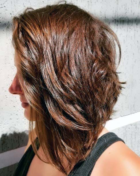 Cute Stylish Shiny Short Rounded Brown Hairstyle Ideas For Women