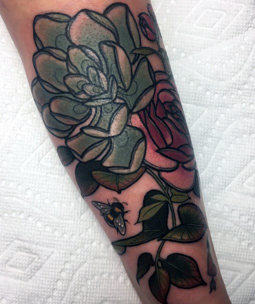 Cute Succulent Tattoo Designs For Women