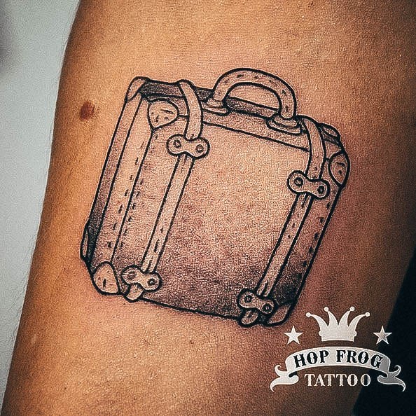 Cute Suitcase Tattoo Designs For Women