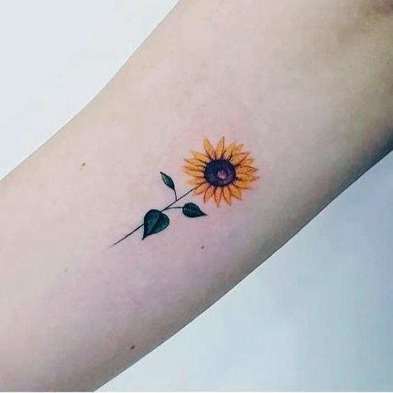 Cute Sunflower Tattoo Wrist Women