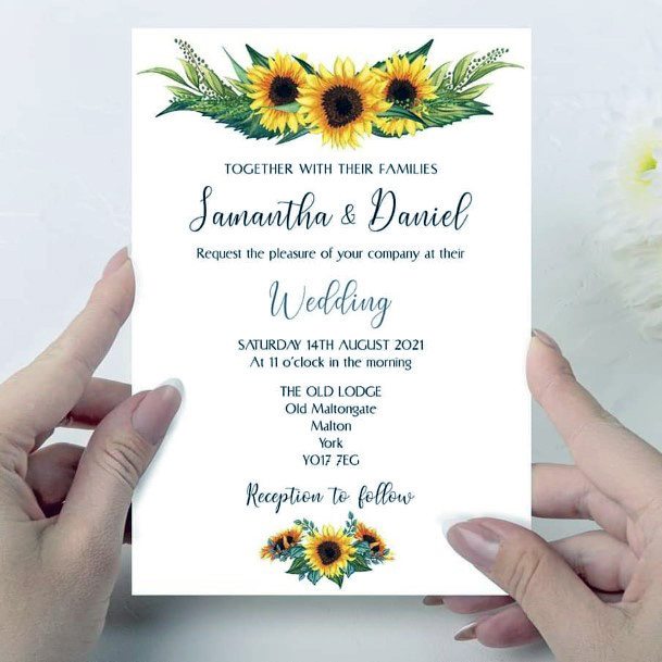 Cute Sunflower Wedding Invitation Ideas