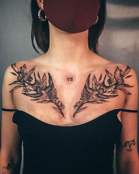 Cute Swallow Tattoo Designs For Women