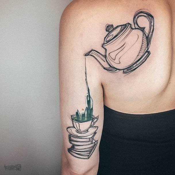 Cute Tea Tattoo Designs For Women