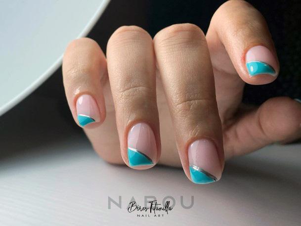 Cute Teal Turquoise Dress Nail Designs For Women