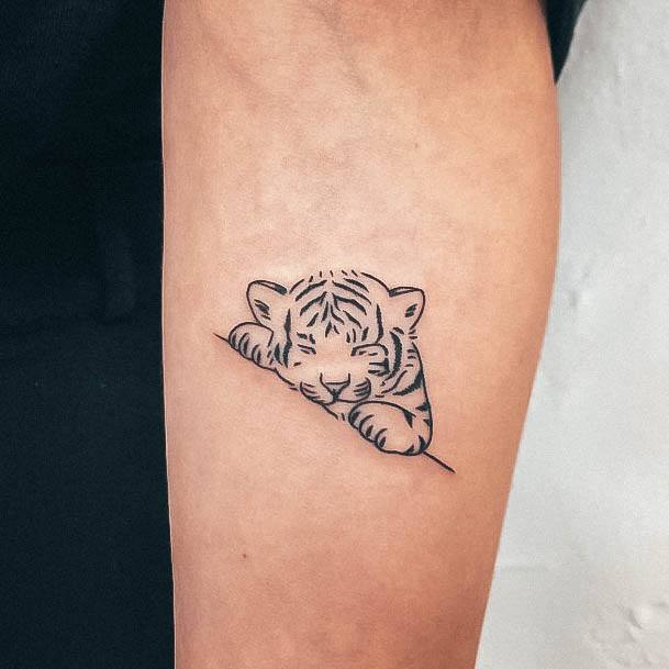 Cute Tiger Tattoo Designs For Women Small