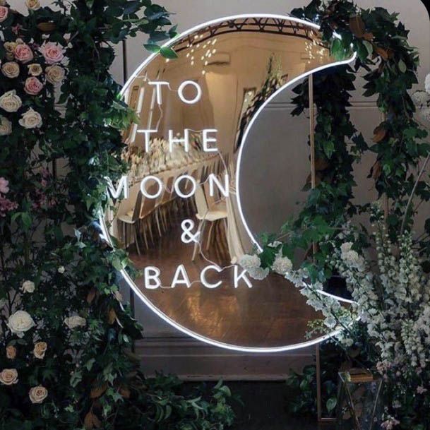 Cute To The Moon And Back Backdrop Moon Light Gorgeous Flowers Decor Wedding Ideas