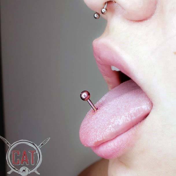 Cute Trendy Tongue Ring Septum Body Piercings For Girls