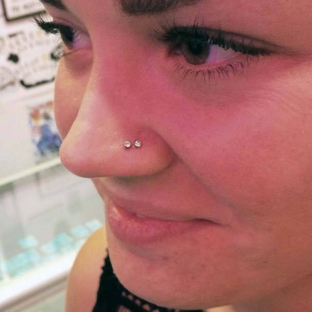 Cute Unique Double Nostril Body Piercing Inspiration For Women