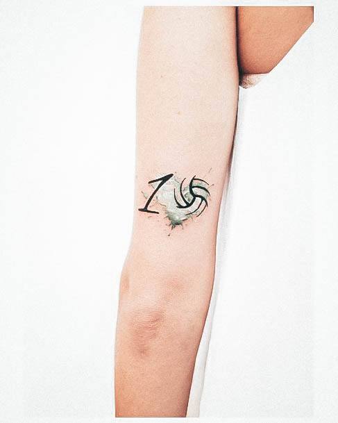 Cute Volleyball Tattoo Designs For Women