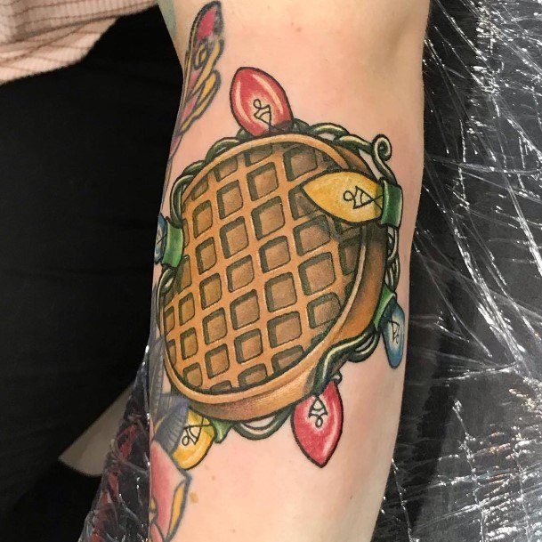 Cute Waffle Tattoo Designs For Women