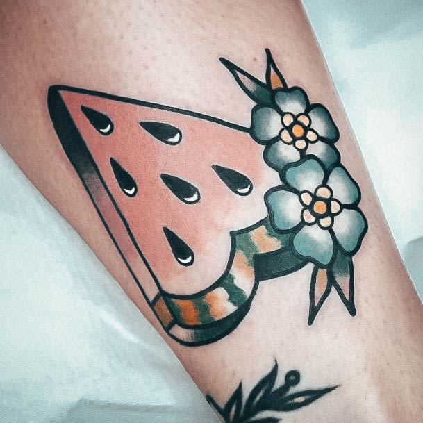 Cute Watermelon Tattoo Designs For Women