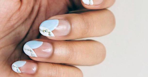 Cute White Daffodil Tipped Nails Embellished For Women