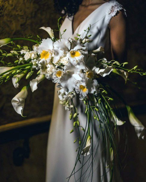 Cute White Green Floral Bouquet Wedding Ideas Bride