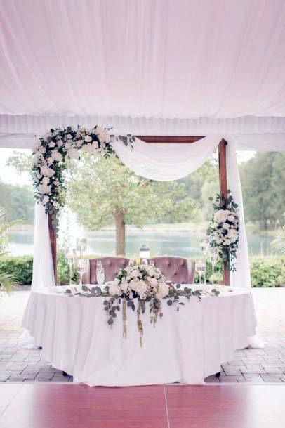 Cute White Wedding Head Table Decor