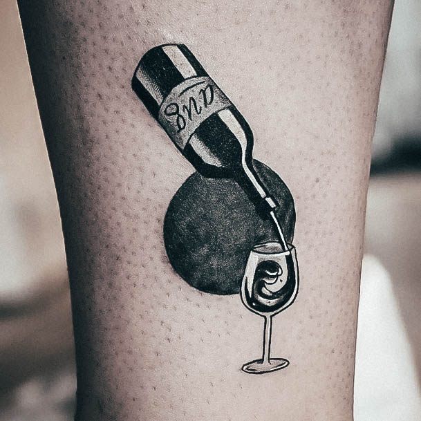 Cute Wine Glass Tattoo Designs For Women