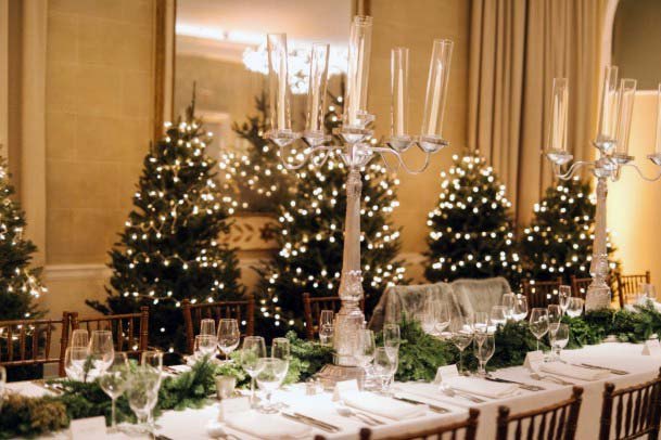 Cute Winter Trees Lighted Wedding Decor