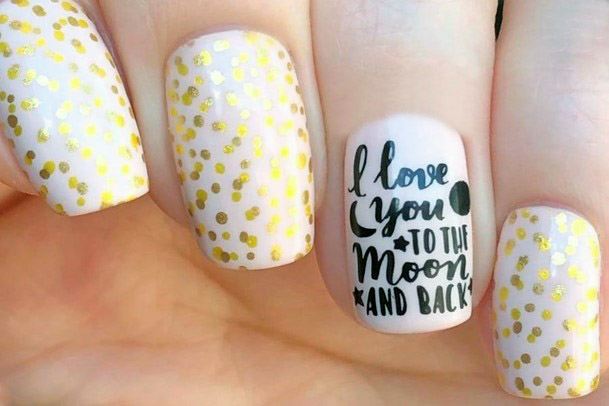 Cute Yellow Dotted Romantic Nails Ideas For Women