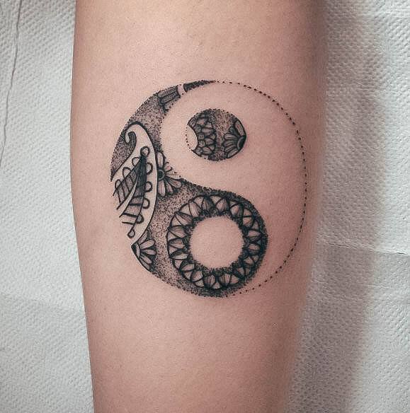 Cute Yin Yang Tattoo Designs For Women