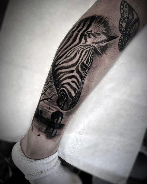 Cute Zebra Tattoo Designs For Women