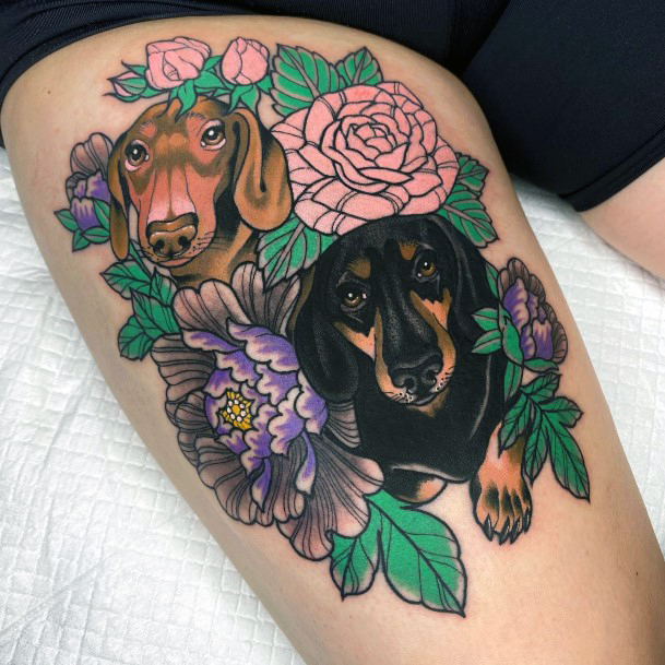 Dachshund Womens Tattoo Ideas