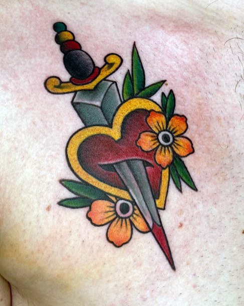 Dagger Heart Womens Tattoo Ideas