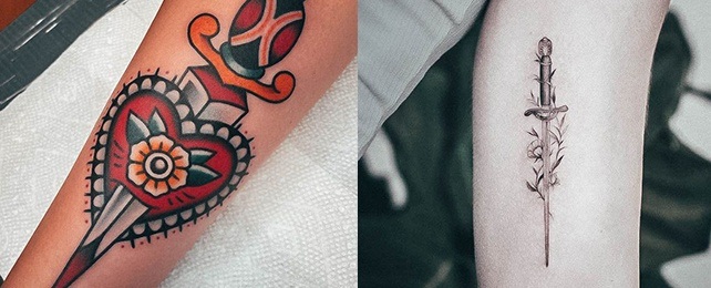 Top 100 Best Dagger Tattoos For Women – Bladed Edge Design Ideas