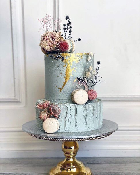 Dainty Blue Wedding Cake