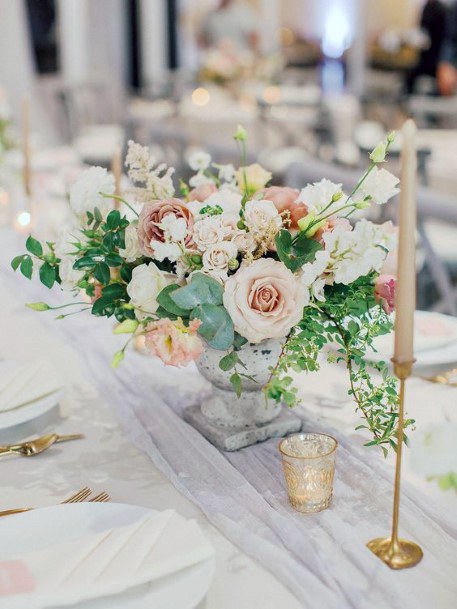 Dainty Blush Wedding Flowers Display