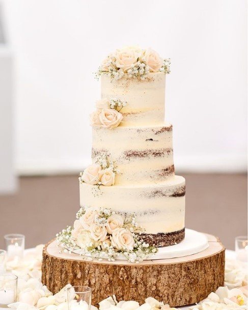 Dainty Floral Country Wedding Cakes