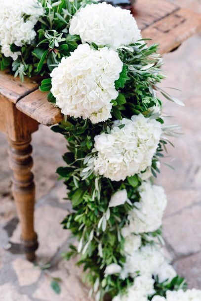 Dainty White Hydrangea Flowers Wedding Art