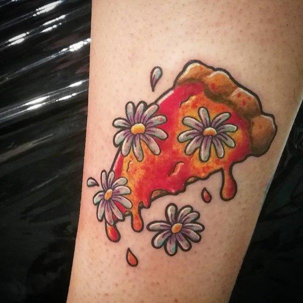 Dairy Free Floral Arm Feminine Pizza Tattoo Designs For Women