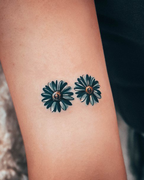 Daisy Flowers Womens Tattoos Tiny