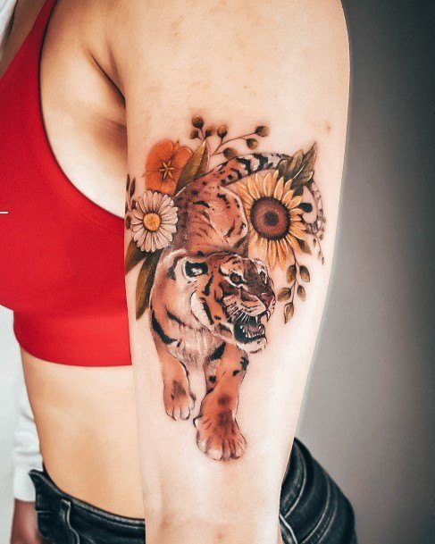 Daisy Tattoo Design Inspiration For Women Tiger