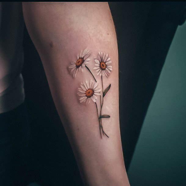 Daisy Tattoo For Ladies