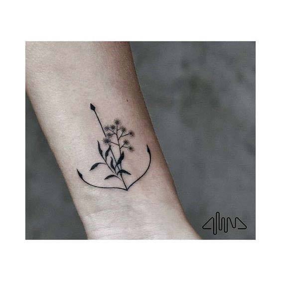 Dandelions And Anchor Tattoo Womens Wrists