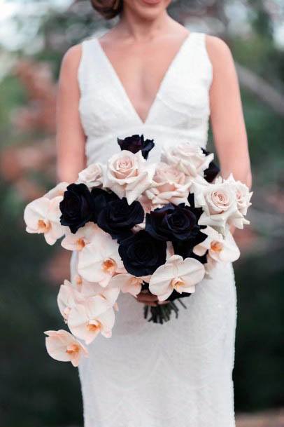 Dark And Light Rose Wedding Bouquet