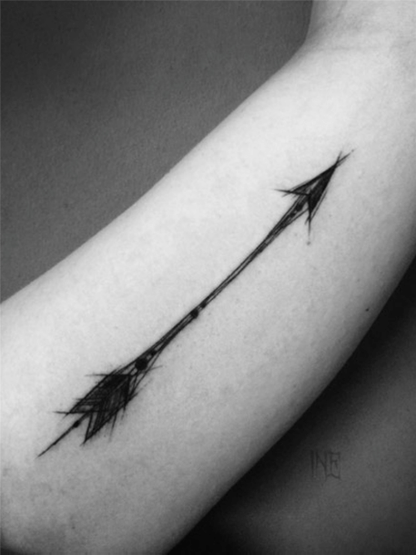 Dark Black Arrow Tattoo Hands