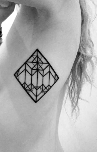 Dark Black Window Art Frame Geometric Tattoo