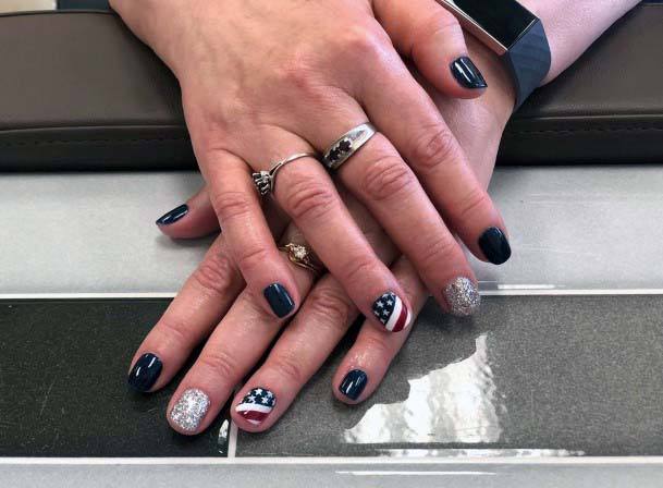 Dark Blue 4th Of July Nails