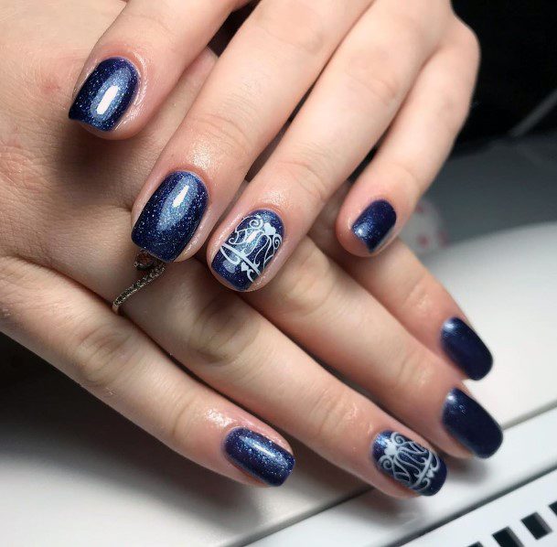 Dark Blue Attractive Nails