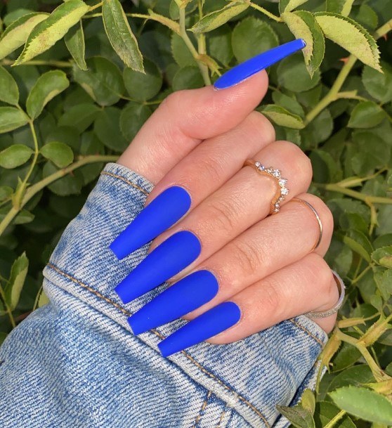 Dark Blue Matte Nail Design Inspiration For Women