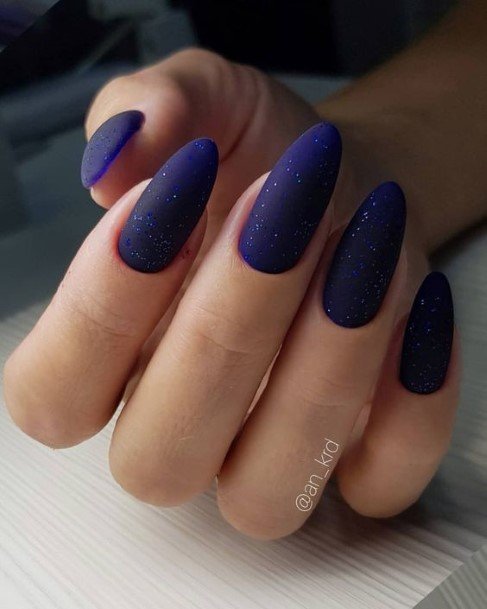 Dark Blue Matte Nails Feminine Ideas