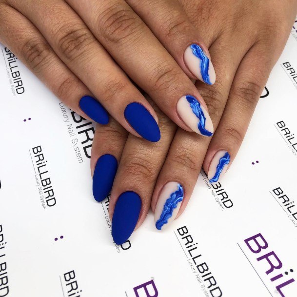 Dark Blue Matteic Womens Dark Blue Matte Nail Designs