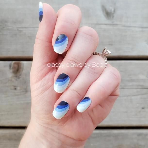Dark Blue Ombre Nail Design Inspiration For Women