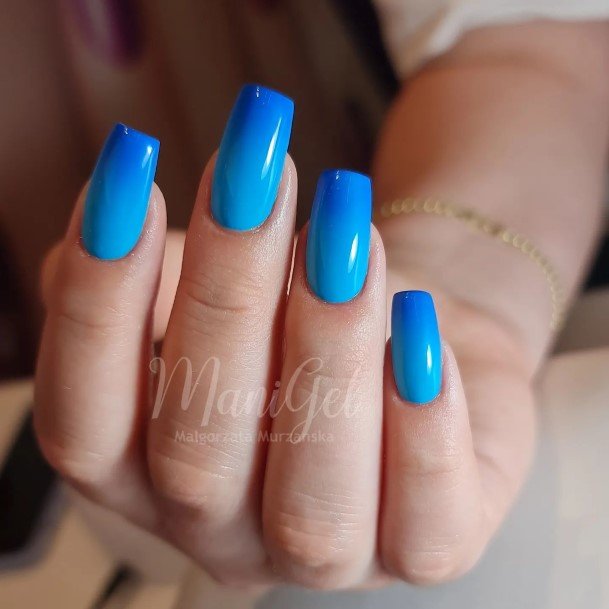 Dark Blue Ombre Womens Feminine Dark Blue Ombre Nails