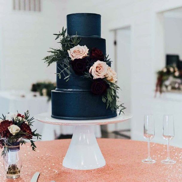 Dark Blue Wedding Cake