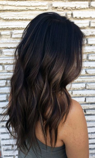 Dark Brown Highlighted And Hottest Wavy Womens Hairstyle Idea