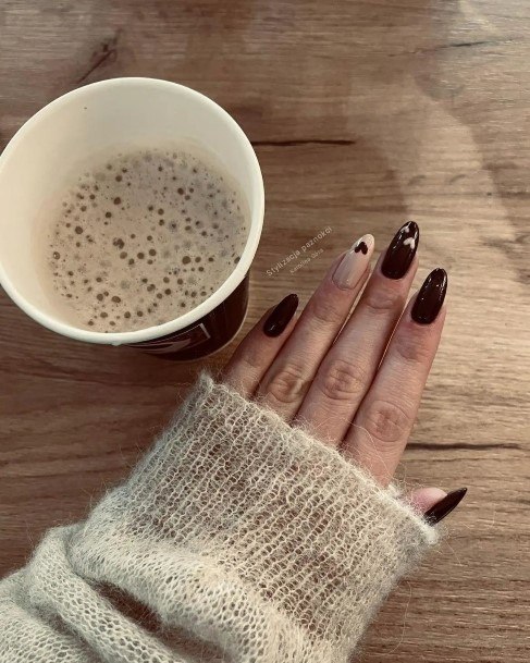 Dark Brown Nail Design Inspiration For Women