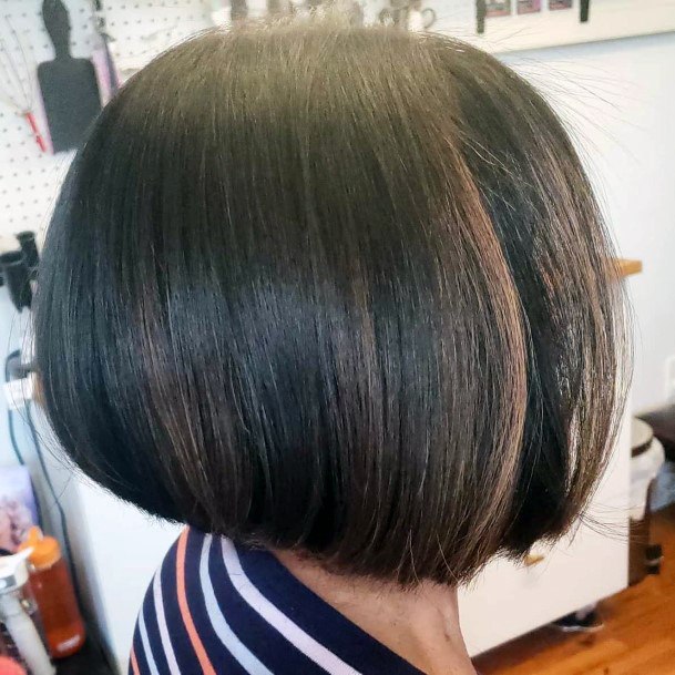 Dark Chocolate Hair Color Chin Length Straight Bob